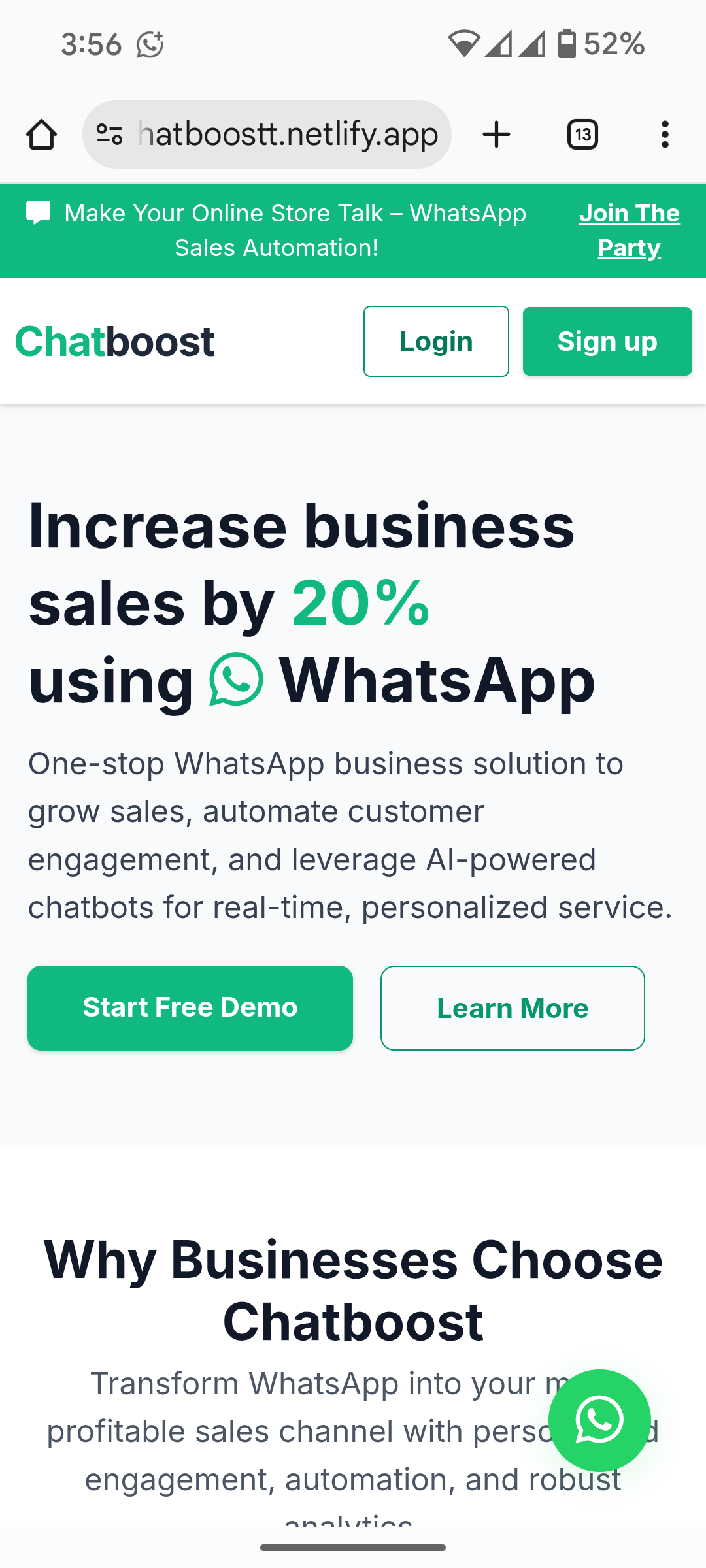 Chatboost Website
