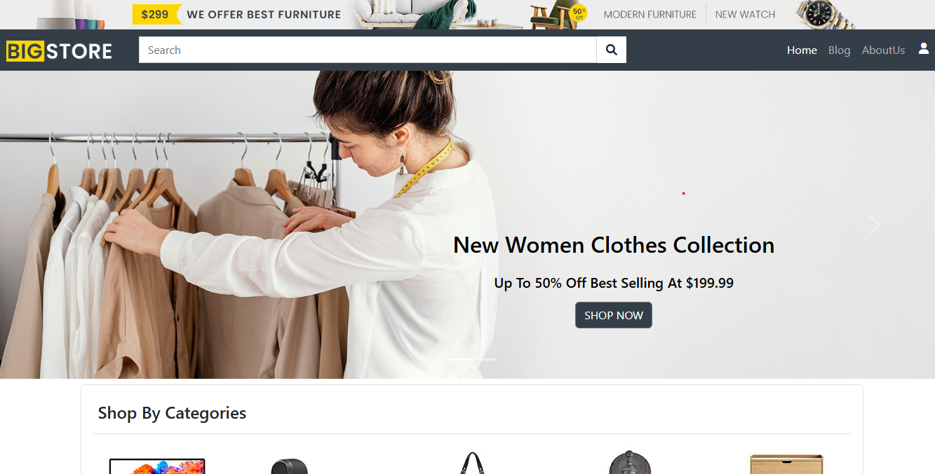 BigStore E-Commerce Front Page