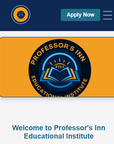 Professor's Inn Educational Institute Landing Page